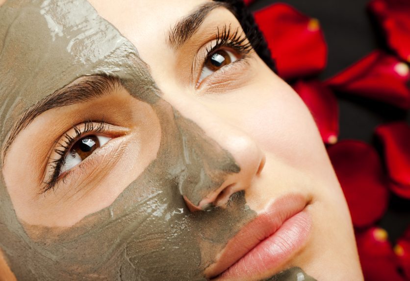 female facial clay mask